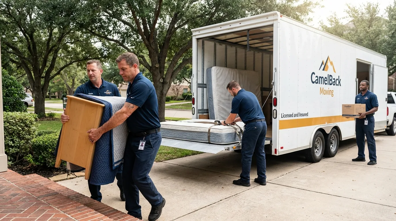 Crew loading residential truck for cross-state move from Reno, NV