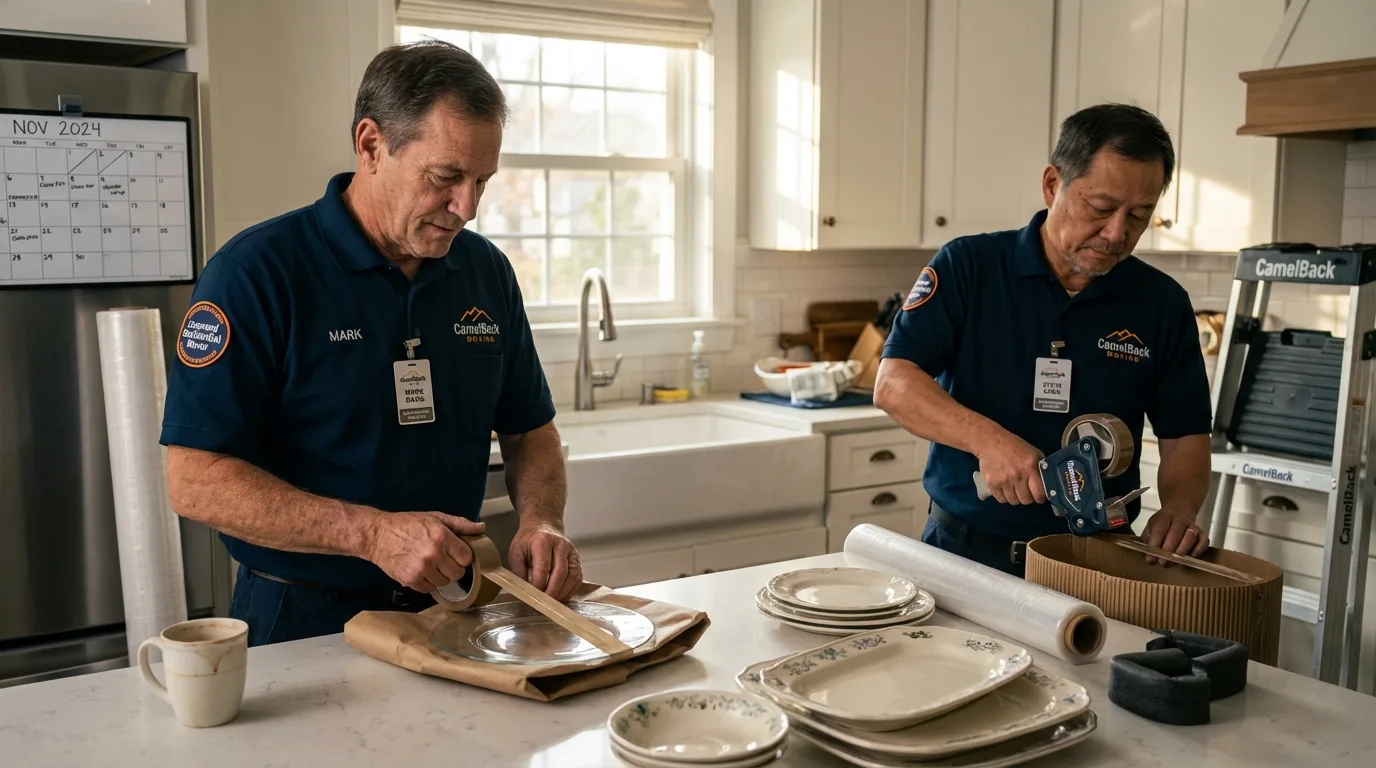 Professional crew packing kitchen dishware in Reno, NV